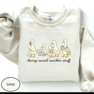 Cute Social Worker Sweatshirt for Women • Case Manager Apparel • School Counselor Outfit Mental Health Worker Sweater Hoodied Classic Cotton Sweaters