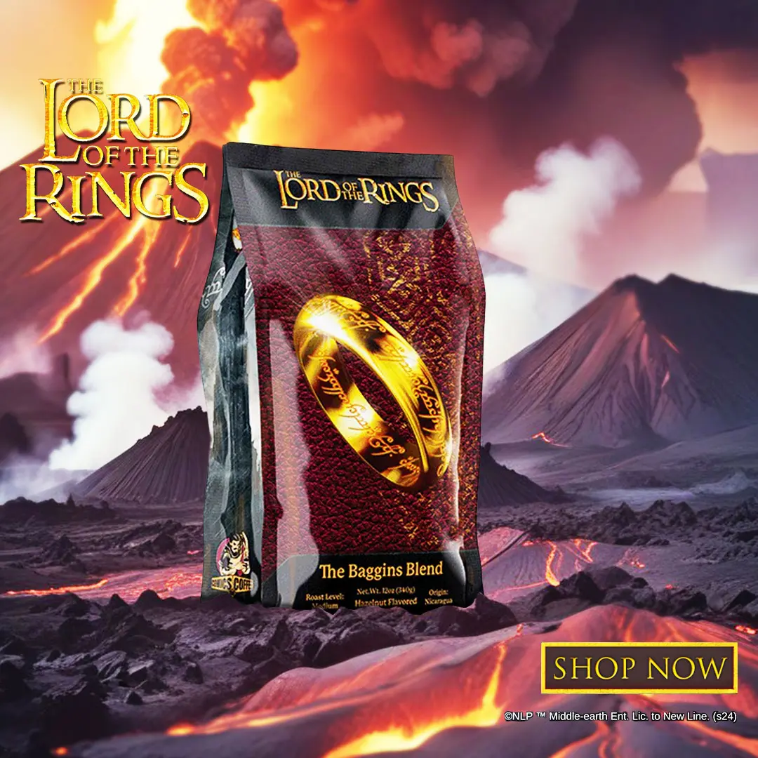 Lord Of The Rings: The Baggins Blend: Hazelnut, comics on coffee, specialty coffee, The Hobbit, Coffee Hazelnut  Natural Beverage