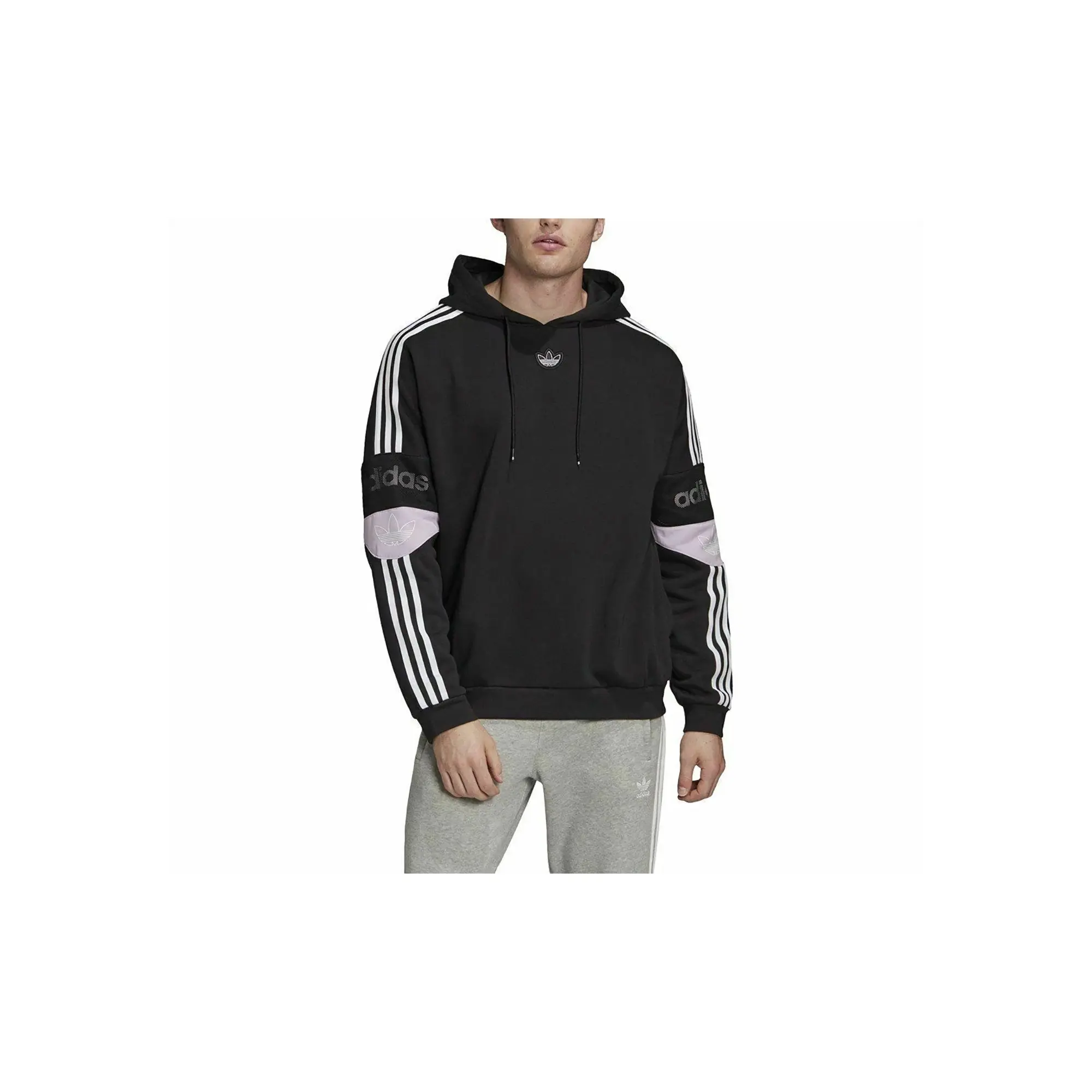 Originals Team Signature Trefoil Hoodie "Black / Clear Lilac" ED7175
