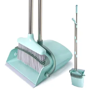 Broom and Dustpan Set - Light Blue Color, Ideal for Home Cleaning, Durable and Easy to Use, Perfect for Daily Cleaning Tasks