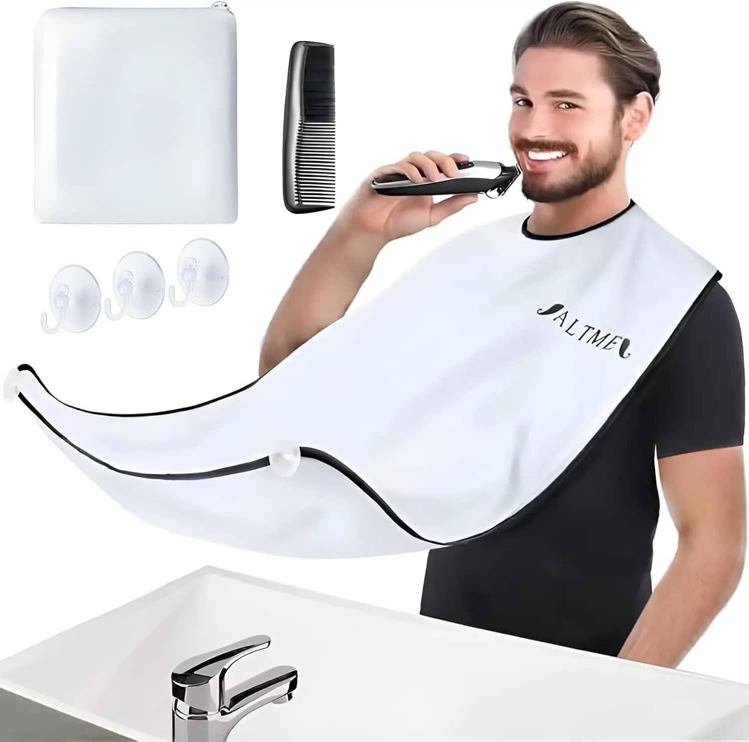 Non-Stick Beard Apron, Waterproof Hair Trimming Catcher, Breathable Hair Catcher for Shaving, Premium Shaving Accessories for Men, Gifts for Men
