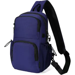 Crossbody Bags for Women Men, Anti- RFID Blocking Sling Backpack Water Resistant Chest  Daypack, Blue
