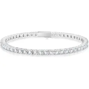 KRKCLIFE Tennis Bracelets for Women Men, 14K Gold Plated Hypoallergenic Classic Round AAAAA Cubic Zirconia, 3/4/5mm Width, Elegant Jewelry Anniversary Birthday Gifts for Her Him Wife Mom 6.5-8 Inch