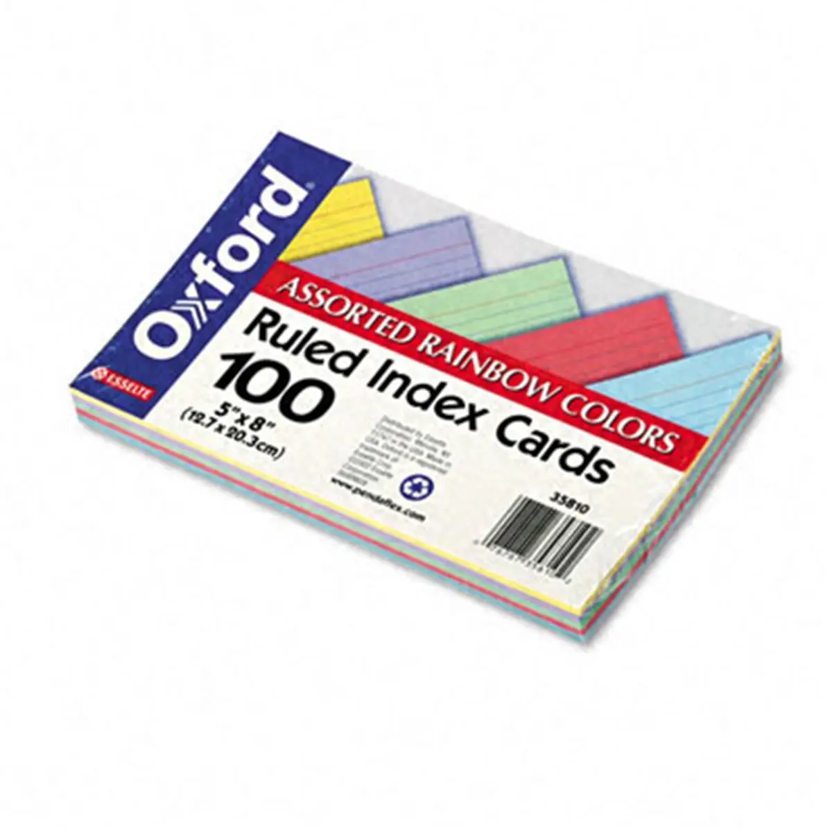 Esselte Pendaflex  Ruled Index Cards 5 x 8 Blue/Violet/Canary/Green/Cherry 100 per Pack, Durable Card, Office Stationery