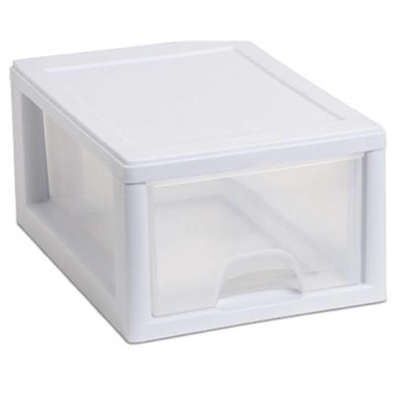 Sterilite Small Size See Through Plastic Drawer Organizer with White Frame - Home Supplies, Drawer Dresser Organizer, Dresser Organization Solution