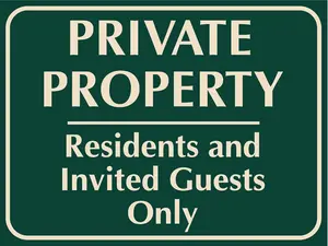 Private Property Residents and Invited Guests Only Sign Metal Tin Sign12x16 Inches Caution Danger Safety Security Warning Notice Signs