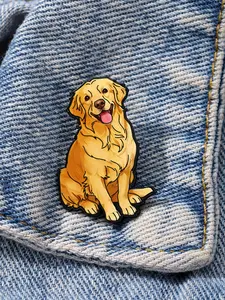 Golden Retriever Enamel Brooch Pin fashion Men Accessories Custom Decorative Brooches Ornaments Lapel Bag Badges Jewelry Gifts