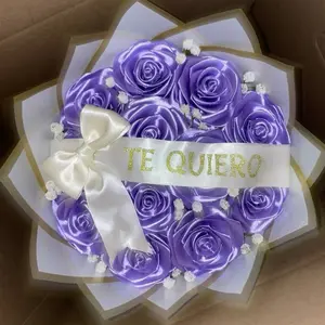 12 Count Eternal Bouquet - Handmade to Order with 12 Roses, Satin Ribbon for Any Occasion