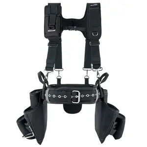 MELOTOUGH Tool Belt with Suspenders, 29 Tool Bag Rig Combo Apron Tool Pouch, Padded Suspenders & Comfort Back Support, Heavy Duty Construction Work Belt for Framer, Carpenter, Electrician