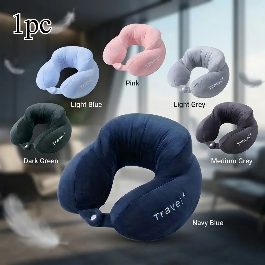 U-shaped neck pillow, a comfortable cervical spine support pillow, a portable soft sleep pillow, suitable for travel, airplane, car and home use, Travel Neck Cushion