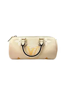 Pre-owned Louis Vuitton leather Crossbody Bags Papillon BB Beige Monogram Empreinte Handle Bag With Pouch LV2206