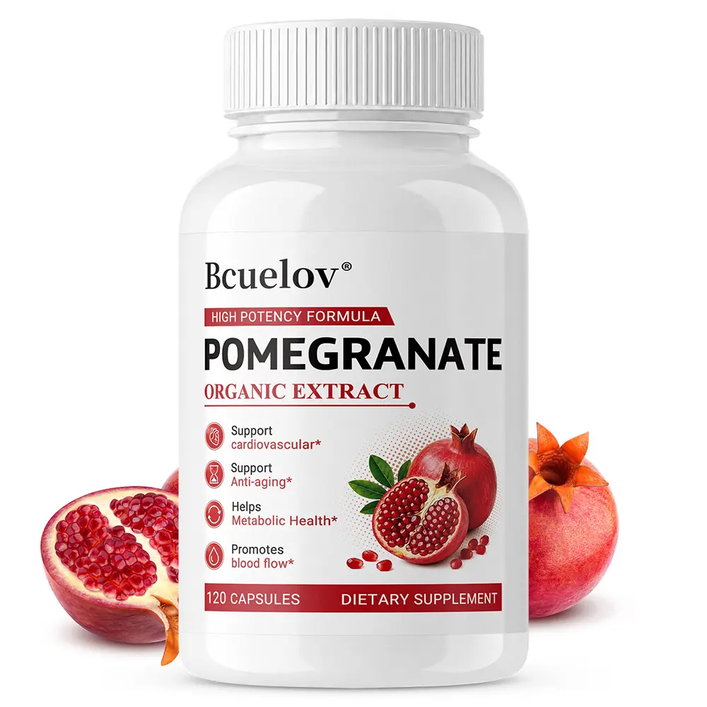 Bcuelov Pomegranate Health Supplement, supports blood circulation and cardiovascular health 120 Capsules