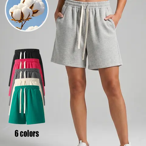 Women’s casual athletic shorts with a drawstring design—suitable for outdoor sports, fitness, running, and everyday casual wear; women’s shorts, athletic shorts, womenswear