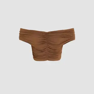 Cider [size 2-10] Ruched Off-shoulder Crop Top