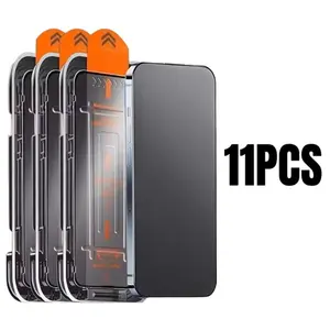 11pcs Tempered Glass Screen Protector for iPhone Series, Scratch Resistant Matte Finish, Dust-Proof, Easy Installation, Fingerprint Deterrent