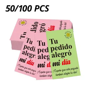Spanish Business Packaging Thank You Cards, and, Dual-Sided Writing, 9x5.4 Cm, for Online Shops, Retail Stores, Gifts, Greeting Card