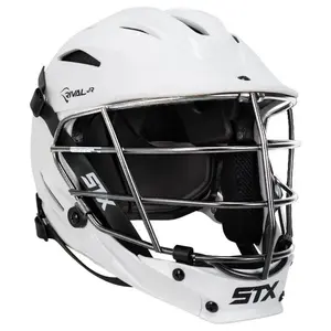 STX Rival Jr Youth Lacrosse Helmet (White Shell/Chrome Facemask)