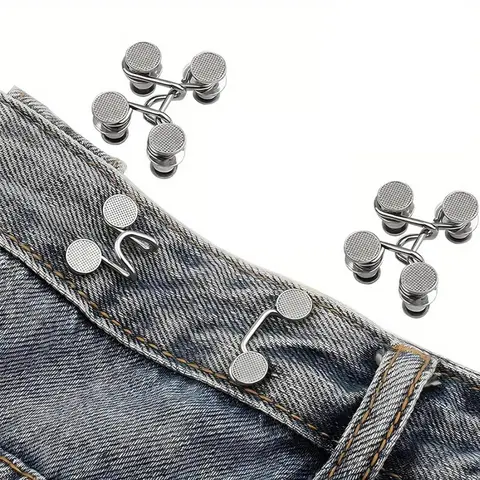 Jeans Waist Tightener, 2/4 Counts No Sewing Required Jeans Button, Sewing Accessories for Women, Waist Button for Fixing Loose Jeans, Mother's Day Gifts