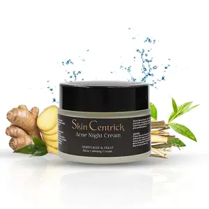 Skin Centrick Acne Night Cream 1% Salicylic Acid & Tea Tree Oil Water-Based Moisturizer for Acne-Prone Skin Lightweight Skincare Calming Moisture 50Ml - Hydrating