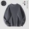 SAND SOUND Men's Grey Plain Round Neck Long Sleeve Knitted Pullover Sweater - Collegiate Male Clothing, Cozy Thick Polyester Crewneck, Fall Soft Casual Clothes