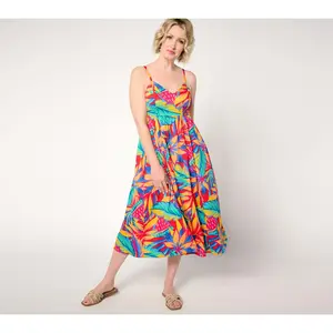 Destination 365 Petite Printed Chevron Smocked Bodice Sundress