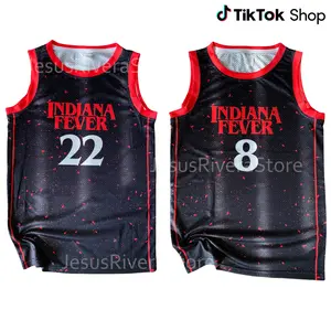 Caitlin Clark and Sophie Cunningham Indiana x Stranger Things Basketball Mesh Shirt - Unisex Sleeveless Jersey with Reinforced Binding & All-Over Sublimation Print