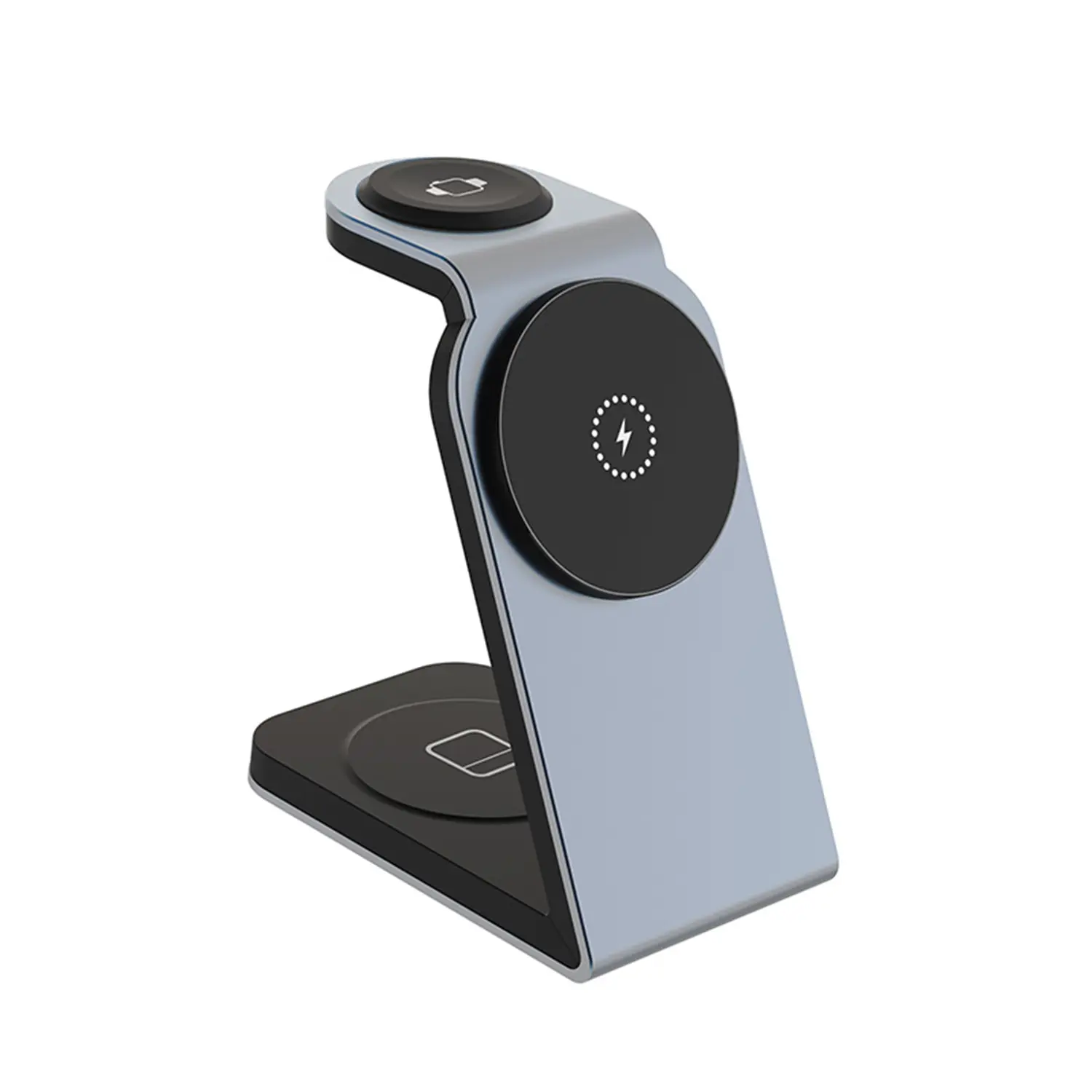 Aluminium 3-in-1 Wireless Charging Station for iPhone 17/16/15/14/13/12 - Magnetic Docking Station for Apple Watch, AirPods 4/3/2/Pro (Adapter Included)