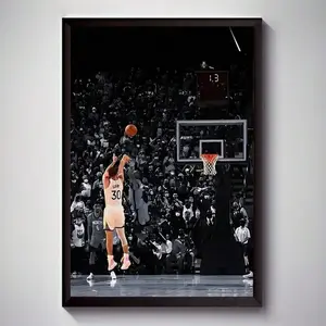 1pc Inspirational Basketball Shot Art Decor Poster, Frameless Canvas Wall Art Print, Modern Contemporary Sports Theme, Waterproof Indoor Portrait Orientation For Living Room, Bedroom, Home Office, Dining Room Decor, Dorm Room Accent | Action Sports