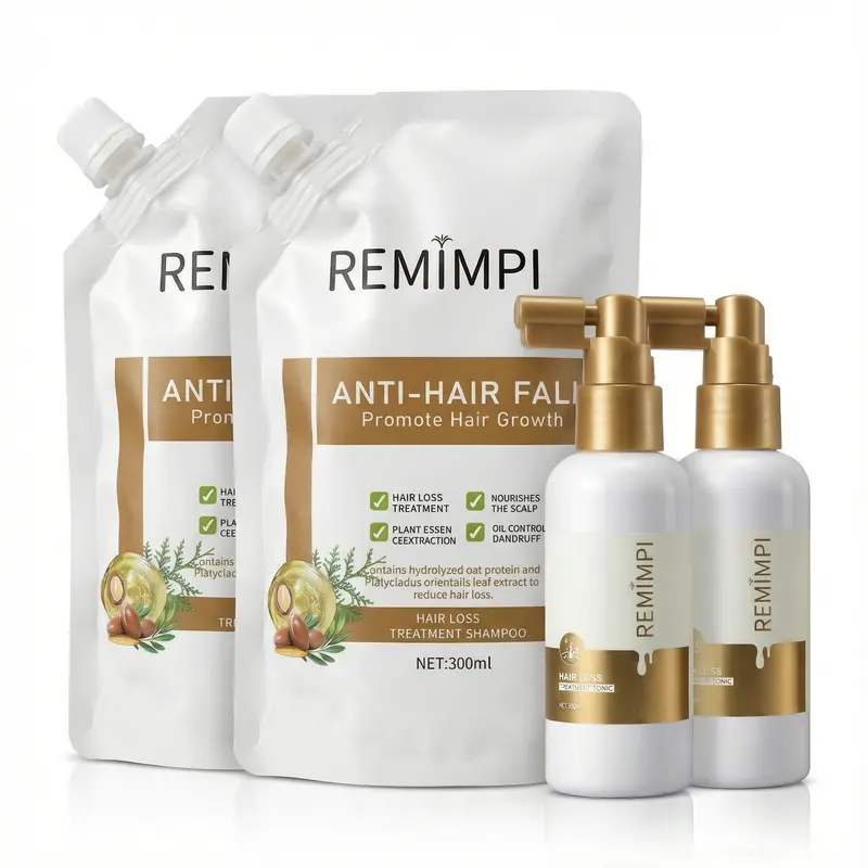 REMIMPI Best Seller Hair Growth Combo – 2 Shampoo + 2 Tonic | Complete Wash & Nourish Solution for Thicker, Fuller Hair (300 ml x 2 + 50 ml x 2),back to school