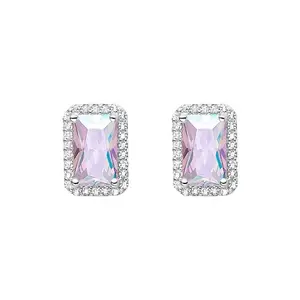 GIGI ARIA EARRINGS 14K Gold Plated Aurora Square Stud Earrings for Women Dainty Stylish Jewelry