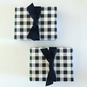 Wrapping Paper: Black Gingham {Gift Wrap, Birthday, Holiday, Christmas}