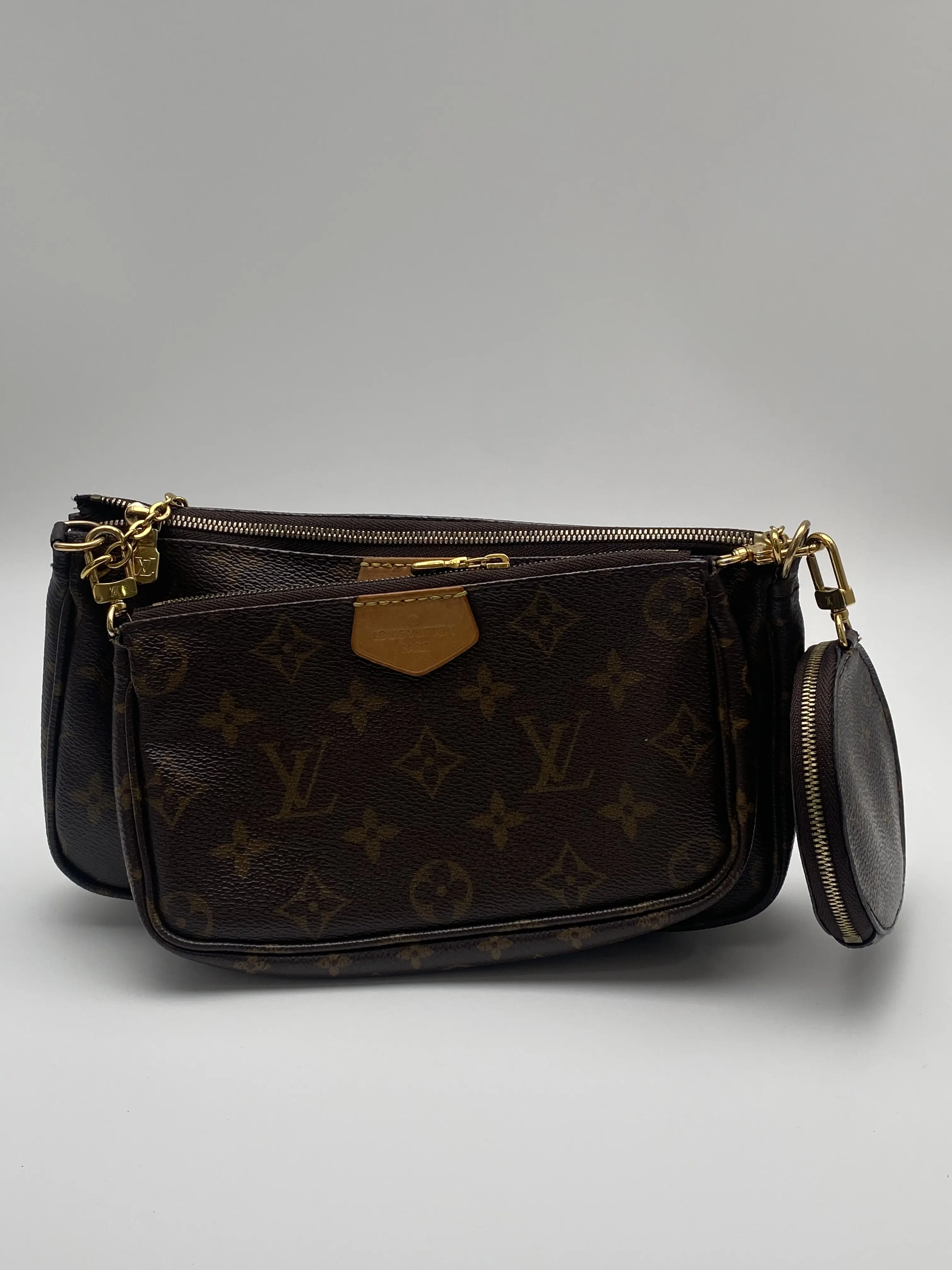 Pre-owned Louis Vuitton Multi Pochette Accessoires Monogram Canvas Chain Bag Gold Hardware