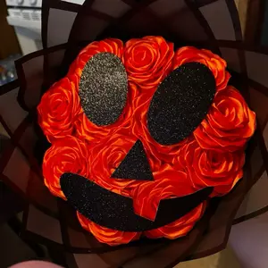 Halloween Bouquet Handmade Gift with Sparkling Eyes and Smiling Mouth for Festive Decor