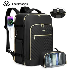 LOVEVOOK Expandable TSA-Friendly Carry-On Travel Backpack with 3 Packing Cubes and Shoe Compartment - Airline Approved Carrybag, Carry Luggage, Travel Bag for Men & Women, Hiking, Overnight, and Weekender Trips