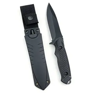 Full Tang Fixed Blade Knife for Survival – 3.54" 50-Degree Steel Blade, Textured Diamond Grip, 7.88" OAL – Nylon Sheath Included – Essential for Hunting, Camping & Outdoor Adventures