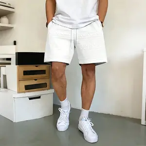 White American High Street Style Jacquard Loose Men's Summer Casual Shorts