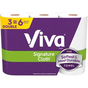 Signature cloth paper towels 3 double rolls 86 sheets per roll