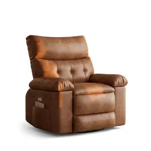 41.7'' W Oversized Recliner Chair, Extra Wide Manual Recliner with Heat & Massage, 400 lbs Heavy Duty PU Leather Single Sofa, Large Lazy Chair for Big & Tall Adults – Living Room & Bedroom