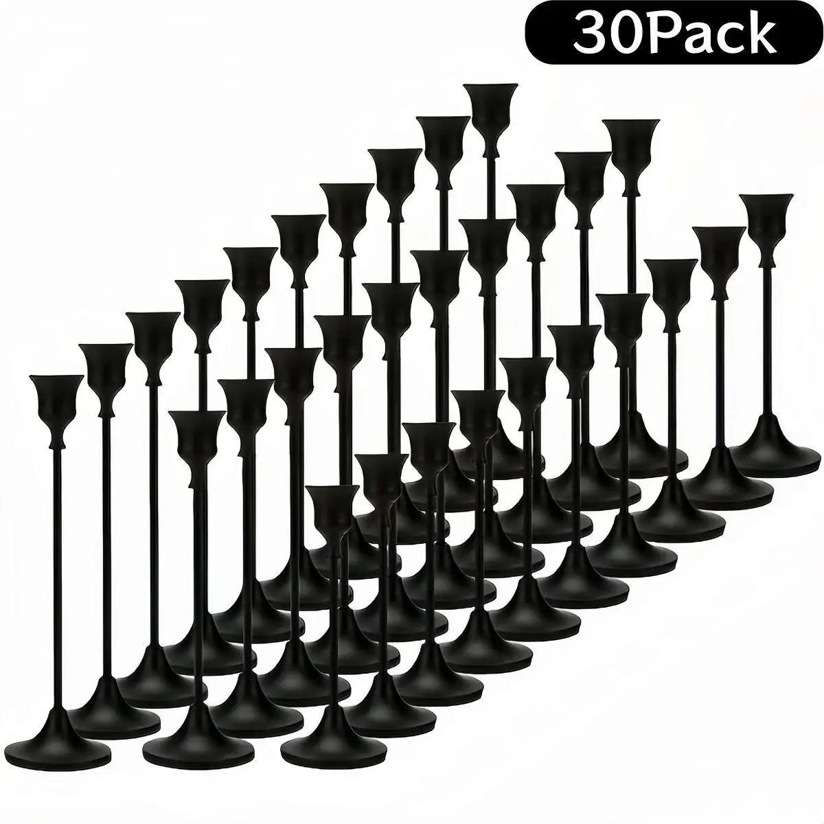 30Pcs/12Pcs Metal Iron Decorative Candle Holders Set Modern Home Decor, Home Decoration, Decoration Items, Durable Metal Candlestick Holders, Candle Stand for Wedding Party Holiday Table Centerpieces