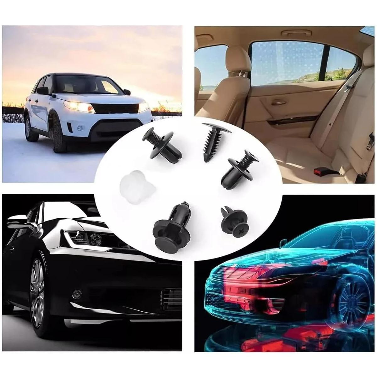 100 Pcs Bumper Clips Car Clips Plastic Rivets Fasteners Push Retainer Kit with Sizes Auto Push Pin Rivets Set 100 Pcs Bumper Clips Car Clips Plastic Rivets Fasteners Push Retainer Kit with Sizes Auto Push Pin Rivets Set