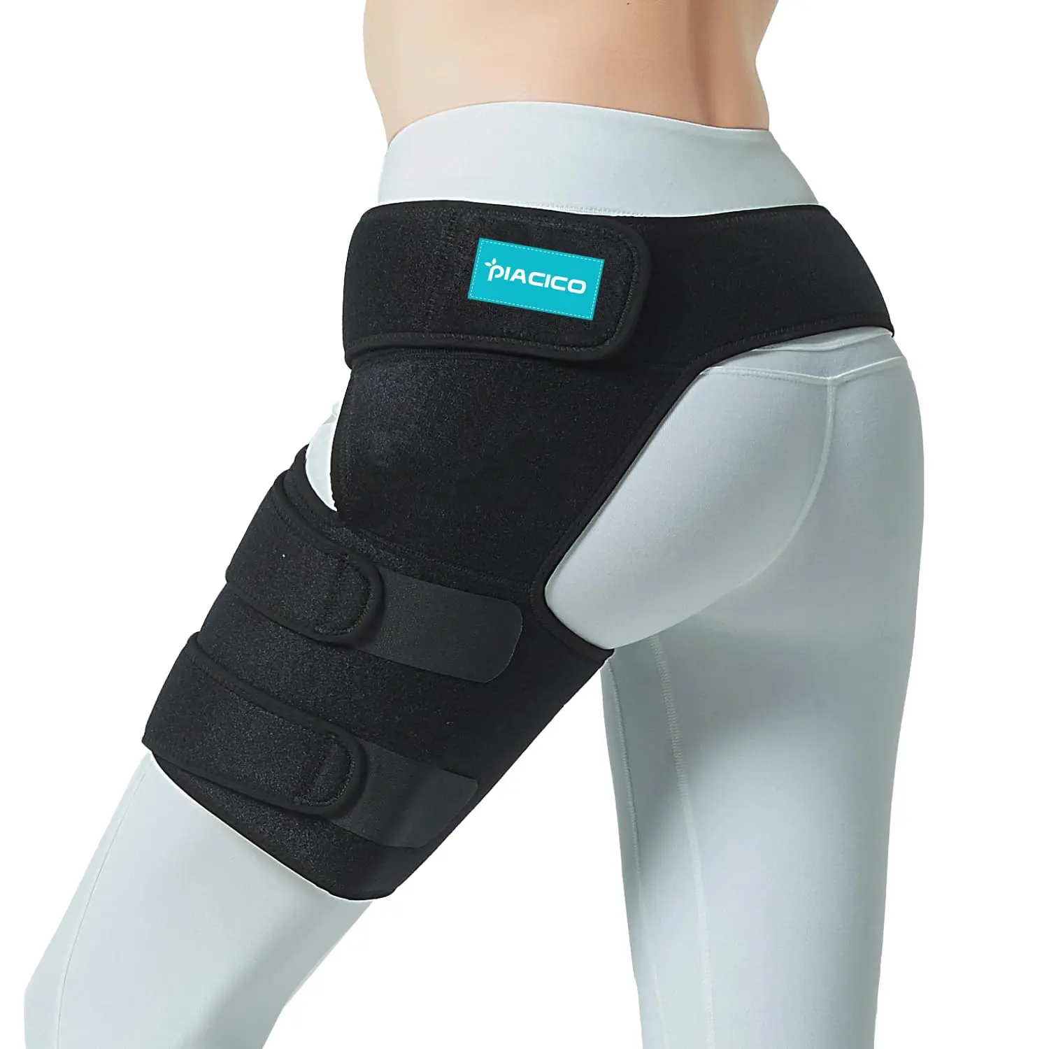 Hip Brace - Sciatica Pain Relief Devices, Adjustable Compression Support Wrap for Thigh Injury, Groin, Hamstring, Joints, Hip Pain, Improved Mobility & Recovery for Men & Women