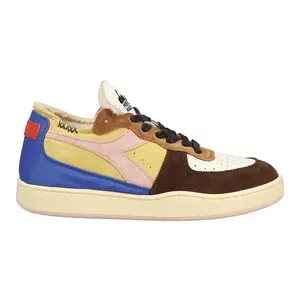 diadora Mens Mi Basket Row Cut Choco Breakfast Perforated Lace Up Sneakers Shoes Casual - Blue, Brown, Pink, Yellow