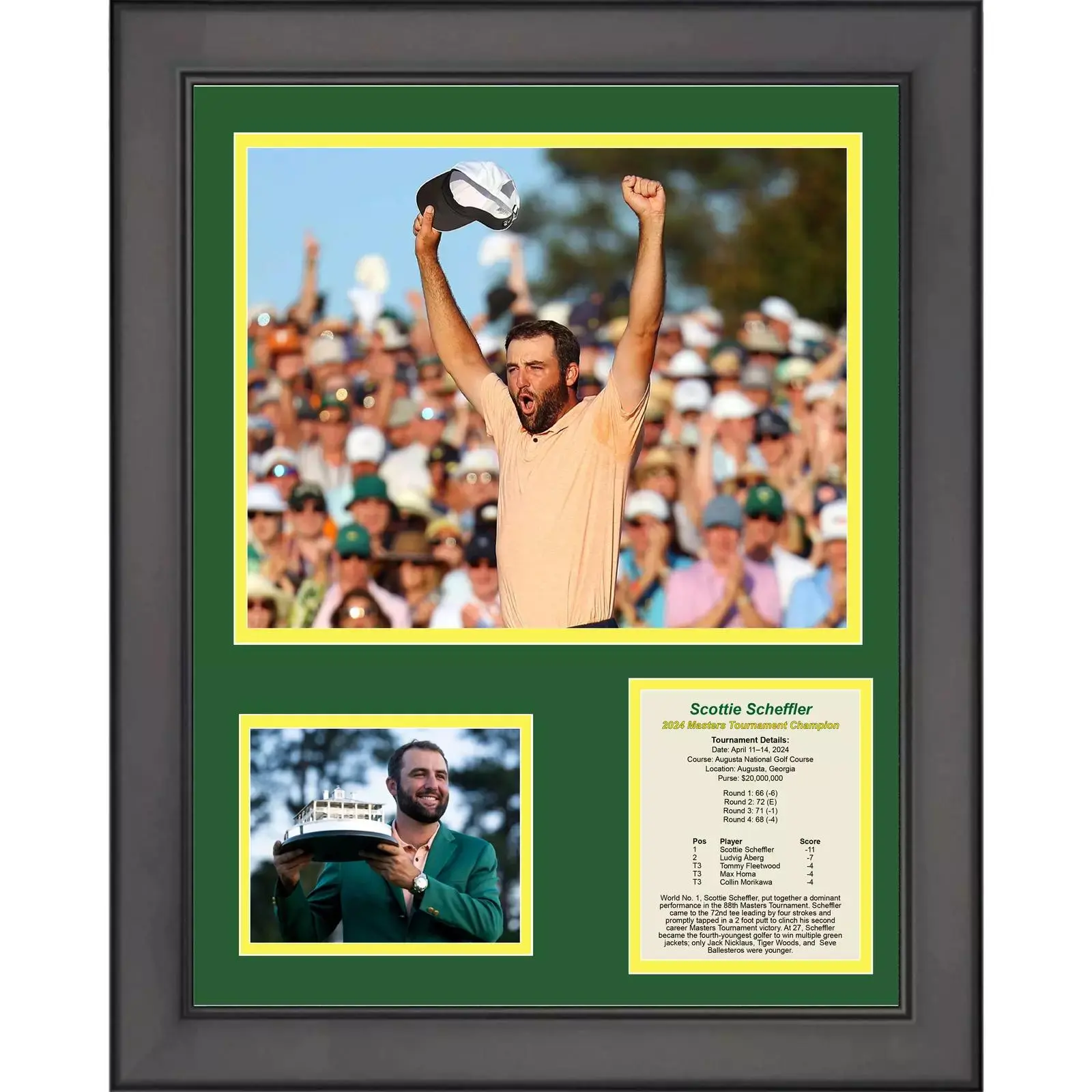 Scottie Scheffler 2024 Masters Tournament Champion Photo Collage