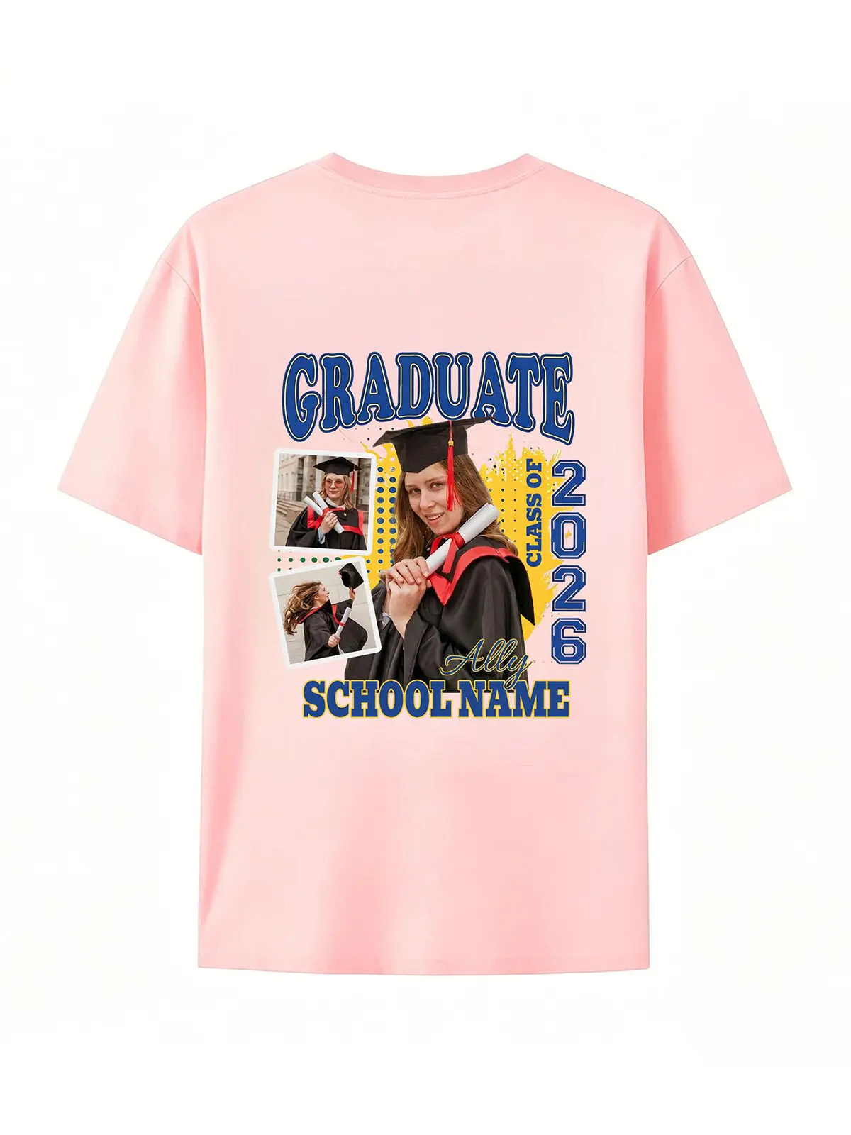 Carpesun Custom Photo Graduation Shirt, 2026 Graduate Shirt With Custom Photo, Family Matching Graduation Tees, Senior Class of 2026 Tees,Graduation Shirts, Senior Tee,Custom 3+ Photo Graduation Tee with Personalized Name ,Grad Gift 2026