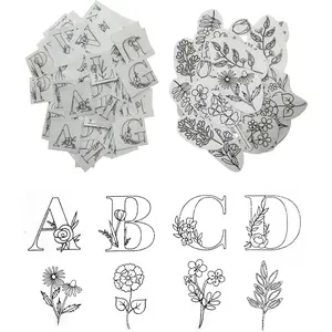 102 count Water Soluble Hand Sewing Stabilizers,Embroidery Stick and Stitch Embroidery Paper Wash  Stabilizers,for Embroidery Stabilizers Flower Patterns,for Hand Sewing Lover Beginners.letter&Flower