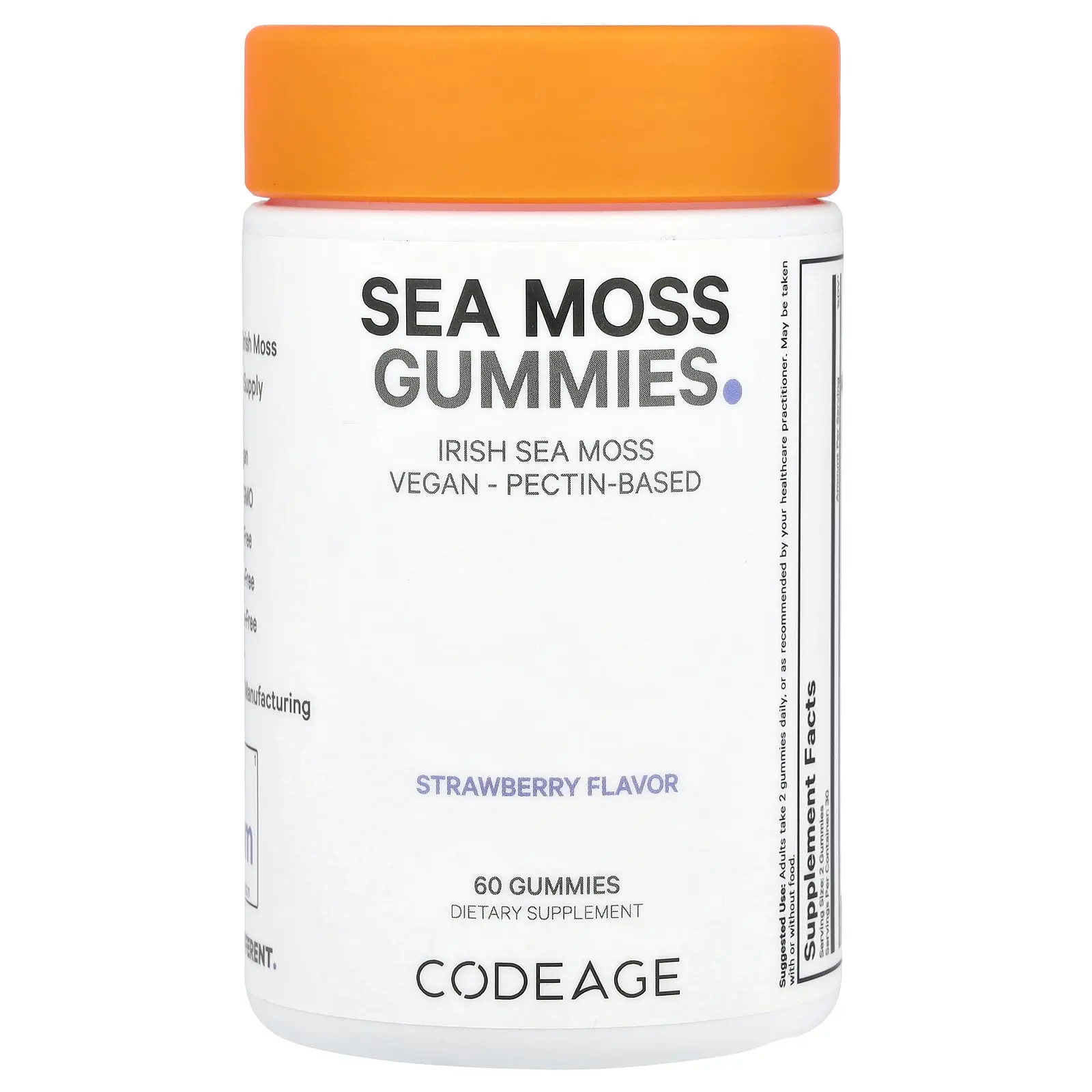 Codeage Sea Moss Gummies, Strawberry, 60 Gummies (150 mg per Gummy)