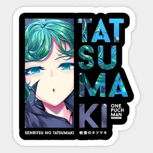 Tatsumaki Sticker Anime-and-manga Durable Vinyl Peel-and-Stick Decal for Laptop Water Bottle Phone Case