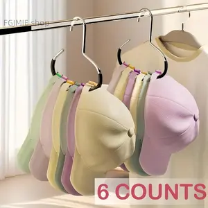 6-piece stainless steel hat rack artifact! Wall mounted storage for baseball caps, scarves, and hats, instantly transforming your wardrobe into a boutique!
