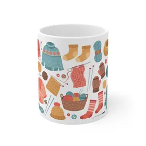 Ceramic Knitting 11oz Reusable Mug - Drink