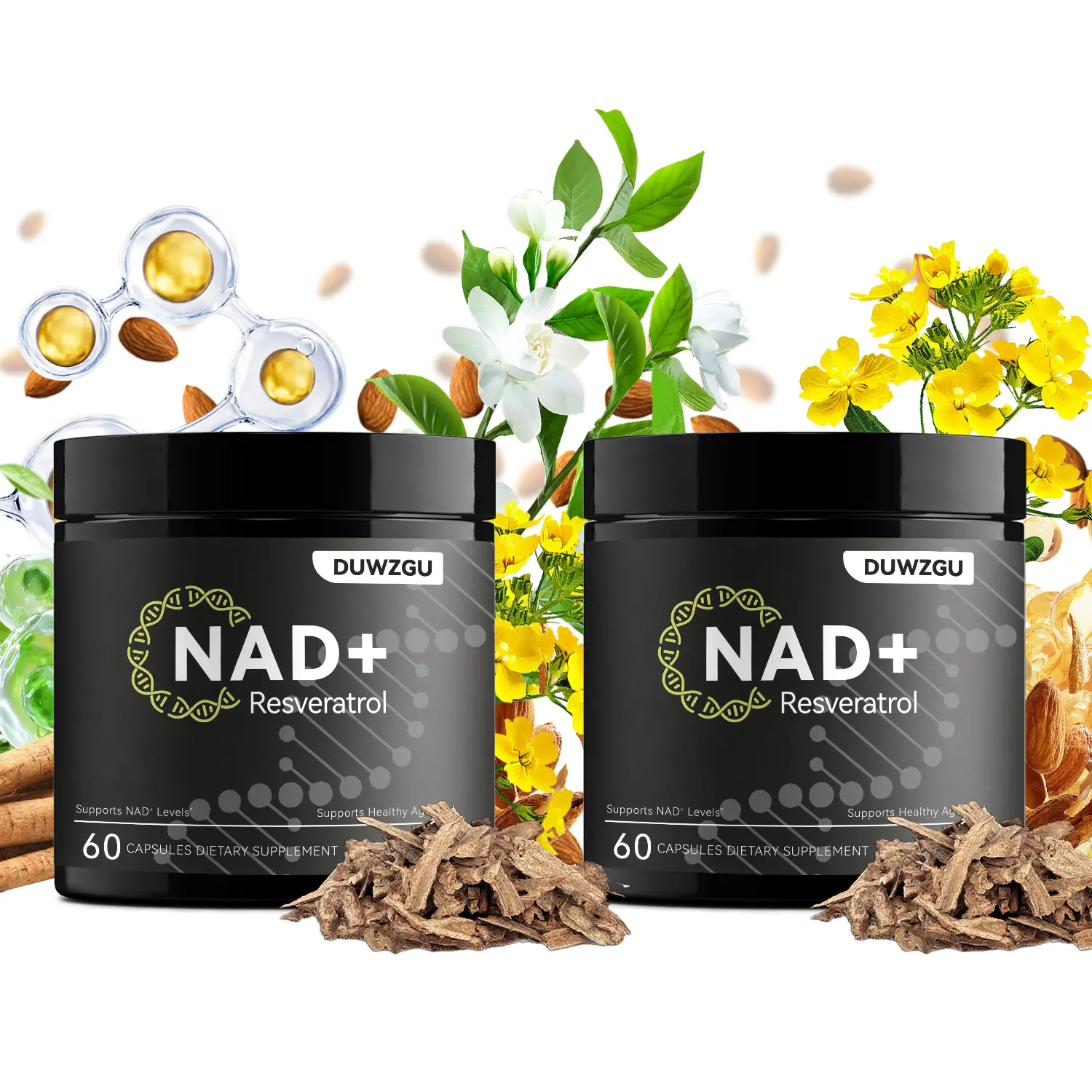 NAD+ NMN Dietary Supplement Capsules - 700 mg Liposome Blend, 30 Servings, Supports Cellular Energy, Youth Vitality, Muscle Health